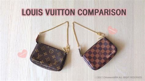 louis vuitton mini pochette monogram vs damier ebene|Louis Vuitton neonoe Damier Ebene.